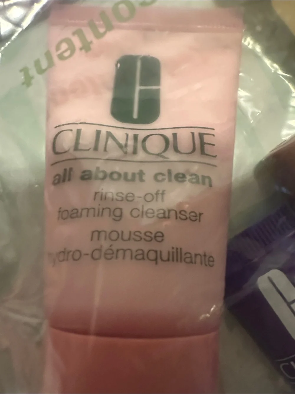 Clinique Floral Makeup Bag with Pink & Purple Travel-Sized Skincare